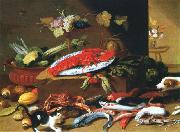 Jan Van Kessel Chien et chat devant un homard Sweden oil painting artist